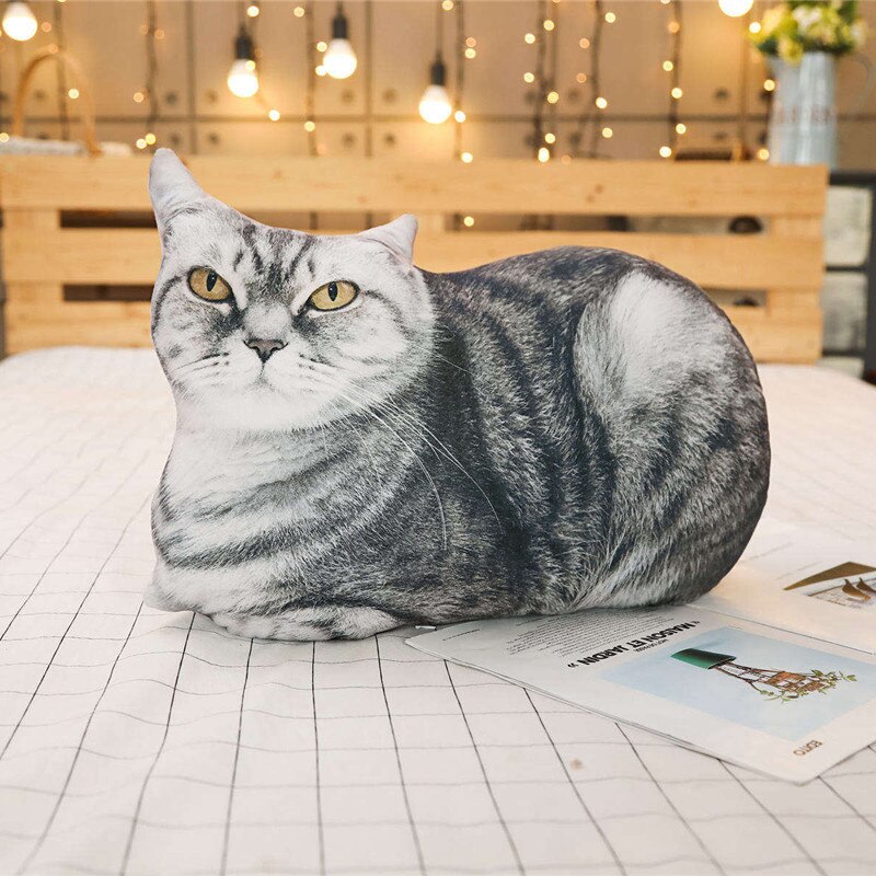 3d trykte simulering katt tiger kort plysj dyrepute ryggpute supermyke ting sovesofa puter barnebursdag: 01 / 70cm