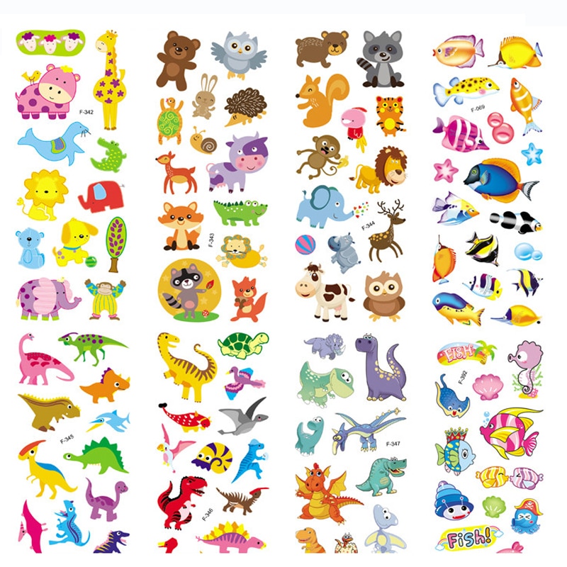 6pcs/lot 3D Puffy Bubble dinosaurs Stickers Cartoon Foam Fish animal Sticker for Kids Cute DIY Scrapbook refrigerator Stickers