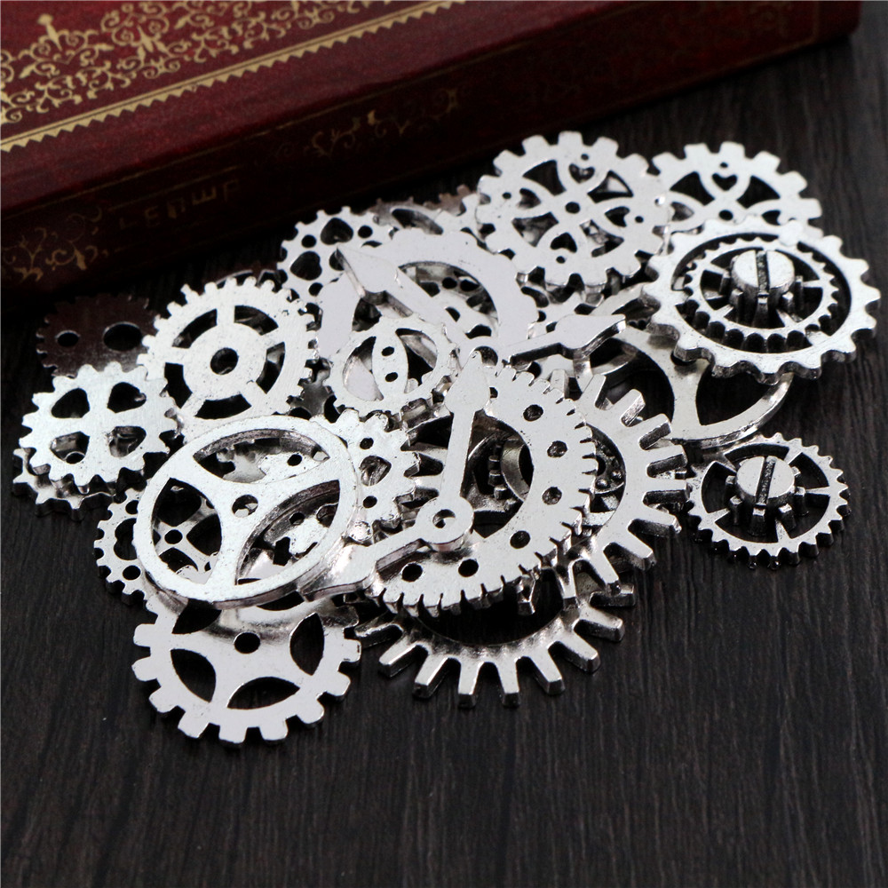 Gearssmall Size 8-25Mm Mix Legering Mechanische Steampunk Cogs & Tandwielen Diy Accessoires: Lichtgele gouden kleur