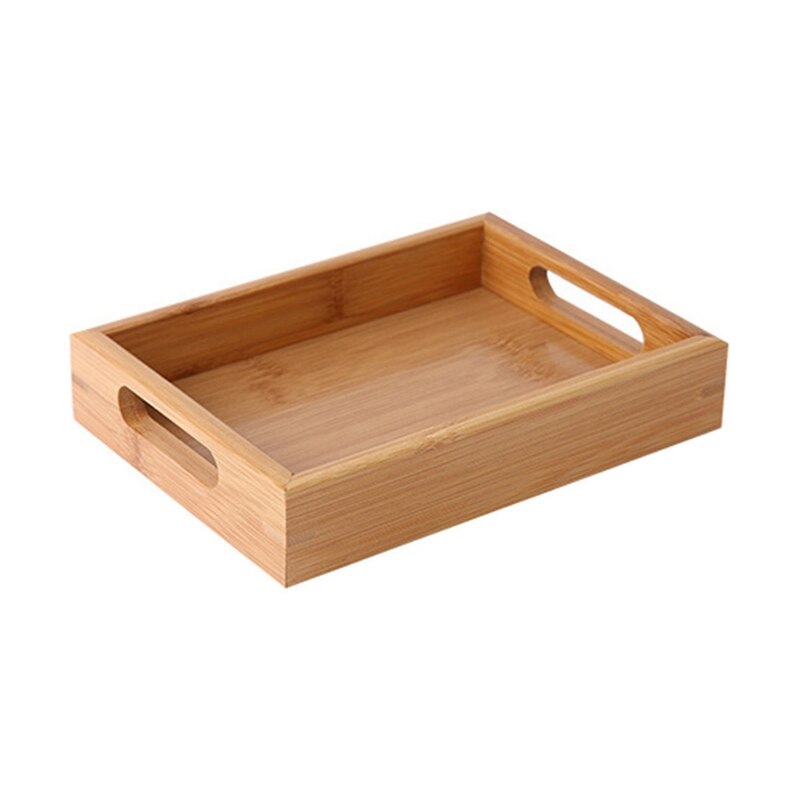 Bamboo Wooden Rectangular Tea Tray Solid Wood Tray Trays Serving Tray Kung Fu Tea Cup Tray Wooden Hotel Dinner Plate: S