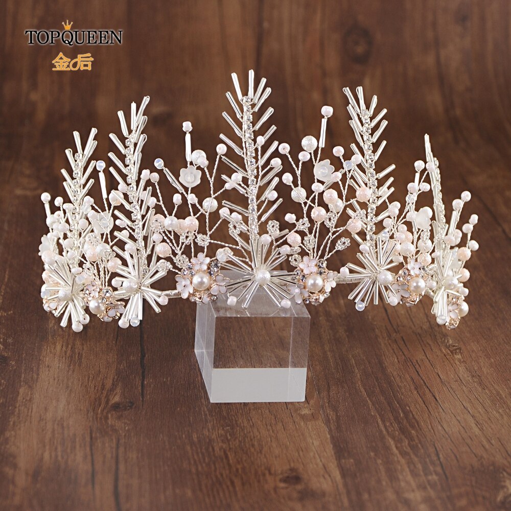 TOPQUEEN HP218-S Wedding hair tiara chinese bridal hair accessories handmade bridal crown and tiara diamond wedding headband