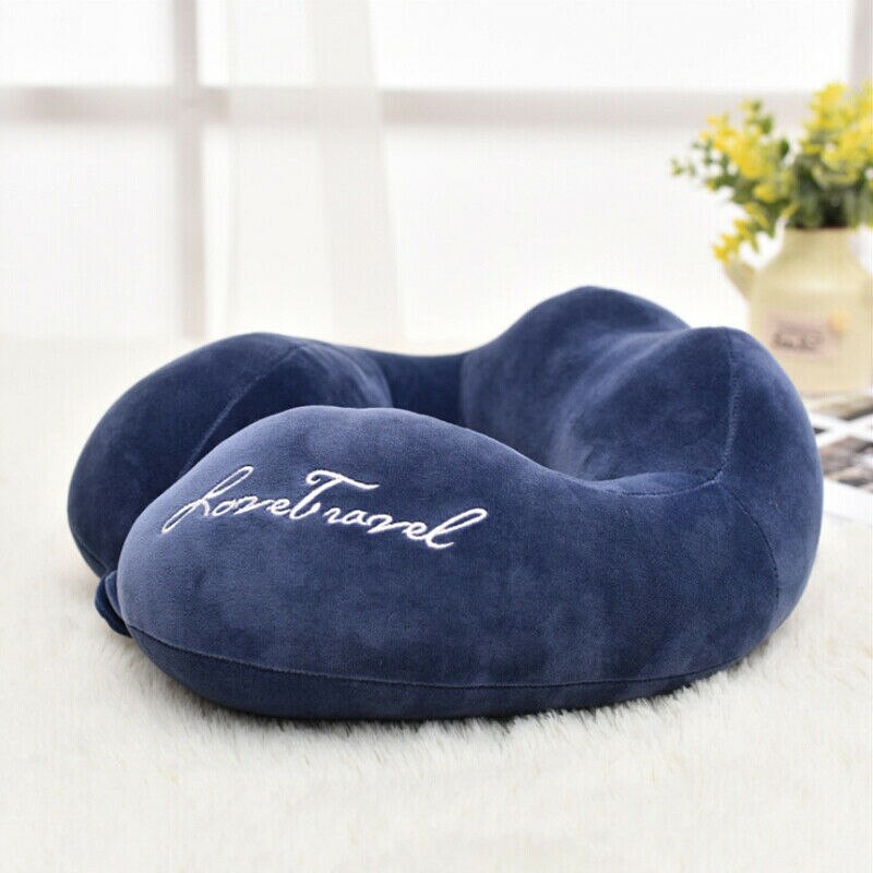 Foam Pad U-vormige Reizen Kussen Vliegtuig Reizen Sleep Head Rest Ondersteuning Kussen Soft Foam Nekkussen Auto Kussen Kussen