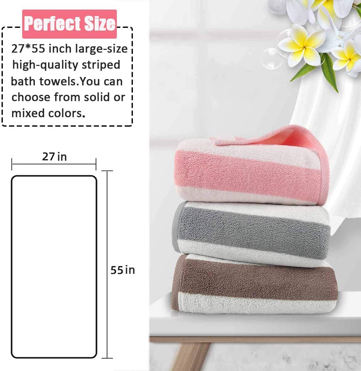 Serviettes de bain Super douces 35x75cm, ensembles de serviettes absorbantes et à séchage rapide, résistantes à la décoloration sans perte de cheveux