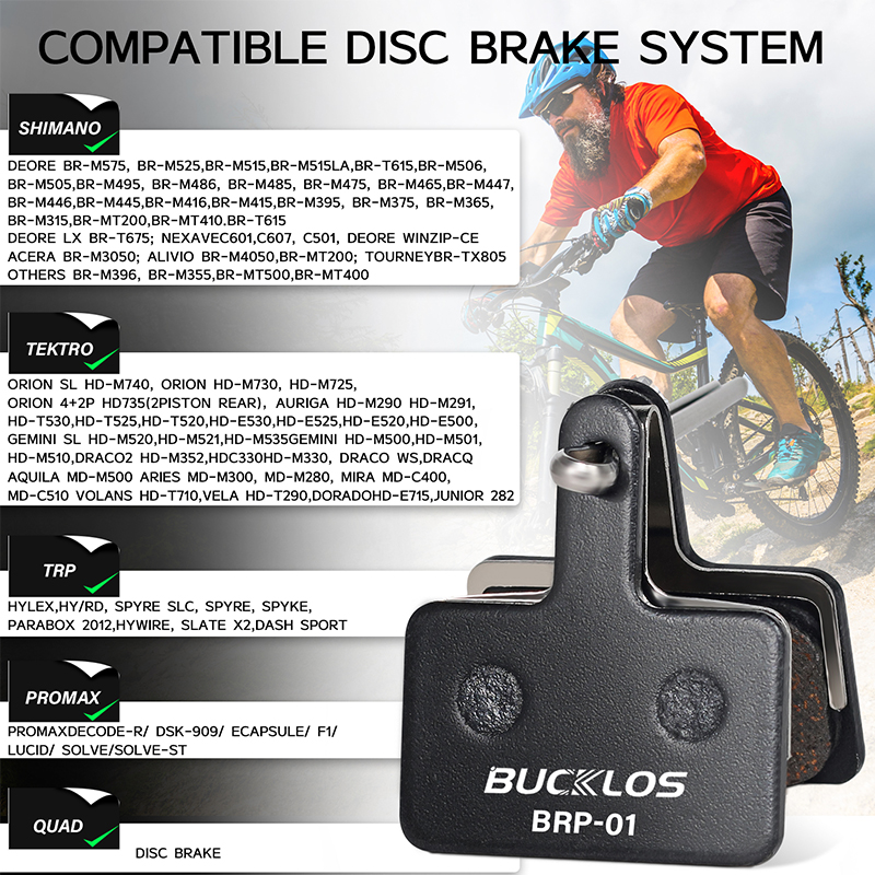 BUCKLOS Fit B01S pastilla de freno de disco resina semimetálica cerámica pastillas de bicicleta pastillas de frenos hidráulicos para SHIMANO MT200 MT400