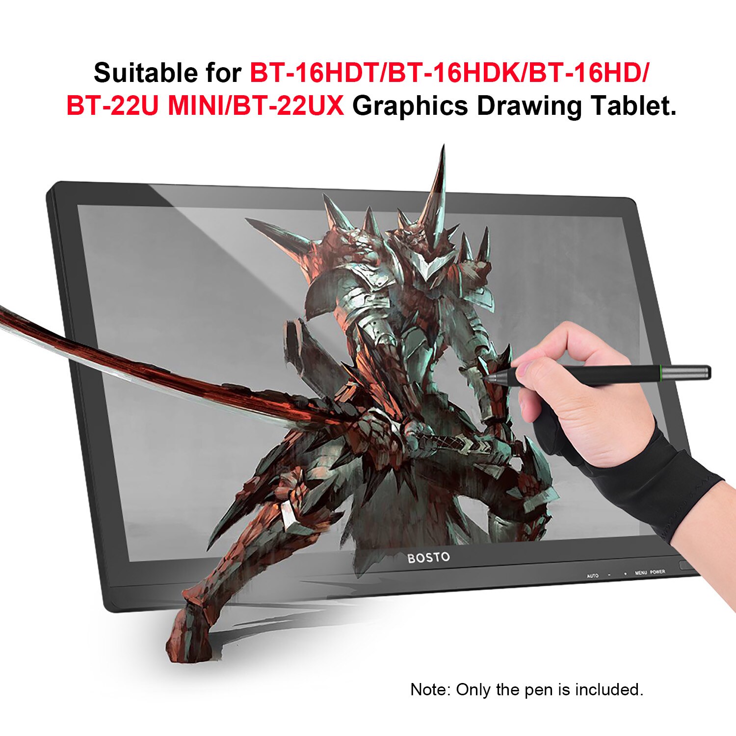 UGEE P50SD bolígrafo de dibujo recargable Stylus con Cable de carga USB para tableta UG1910B/ UG2150/ HK1560