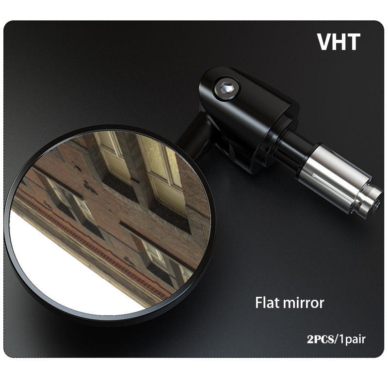 2 pçs 1 par de espelho retrovisor da motocicleta lidar com barra final acessórios moto 16mm universal moto guiador redondo 7/8 "alça barra: Preto