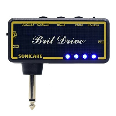 SONICAKE Amphonix Brit Drive Effects Pedal Guitar Headphone for Pocket Amplifier Mini Amp With Built-in Overdrive: Default Title