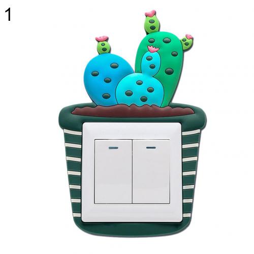 Silicone 3D Switch Sticker Luminous Cactus Wall Switch Stickers DIY Wall Decal Wall Sticker Wall Decor Stickers Home Decor: 1