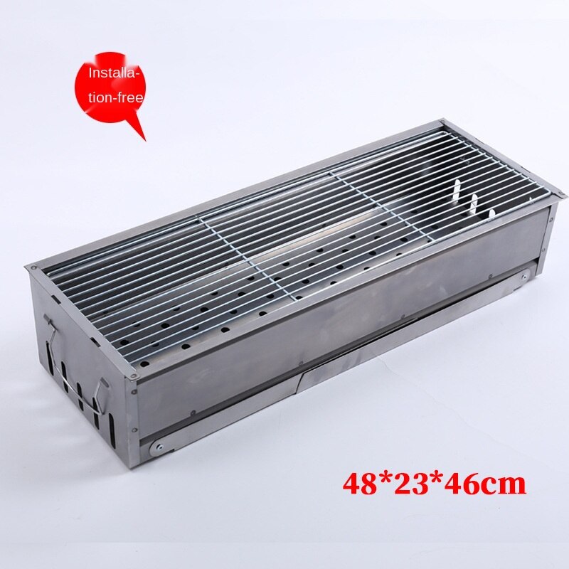 BBQ grill outdoor large folding camping charcoal portable oven household carbon oven: Default Title