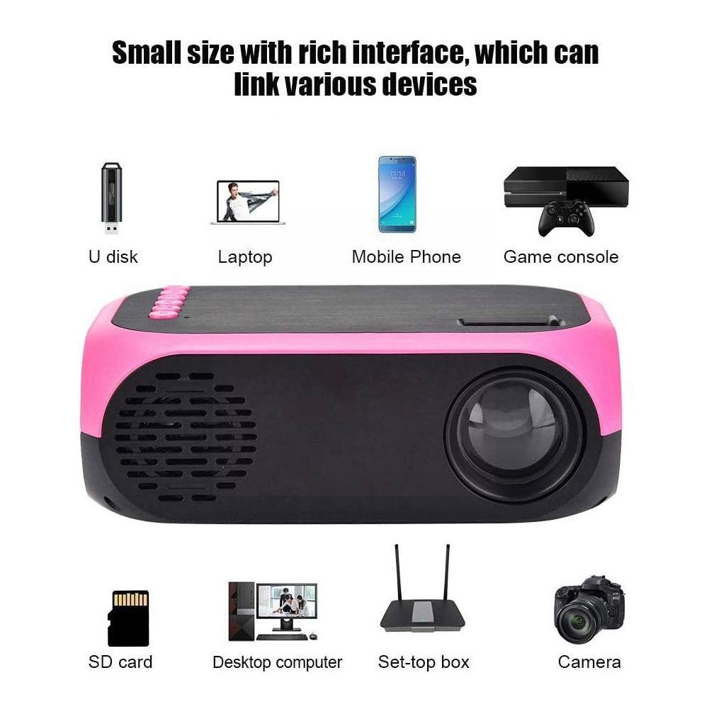 HD 1080P TFT LCD Panel Portable Mini Projector Home AV Video USB HDMI TF Projector Lightweight Cinema Theater Movie J1R3