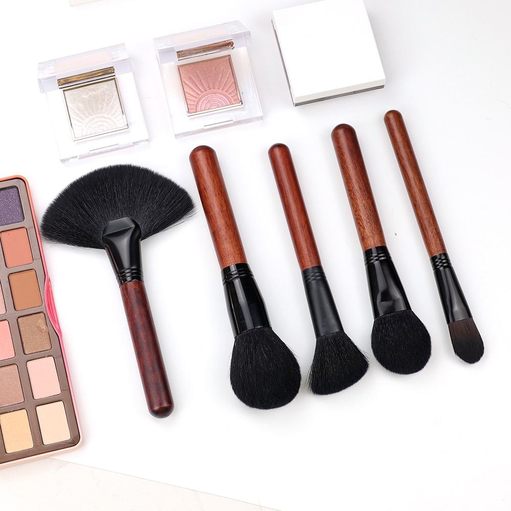OVW Make Up Brush Cosmetics Face Set Natural Hair Foundation Powder Blush Contour Highlighter Blending