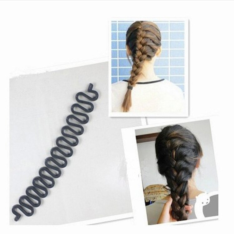 1 nueva herramienta para trenzar cabello a la con rodillo con moño para peinado mágico
