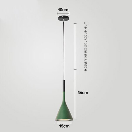 Nordiske moderne ledede pendellamper køkkenarmaturer barer hjem soveværelse hængende lampe cafe lamparas de techo colgante moderna: Grøn