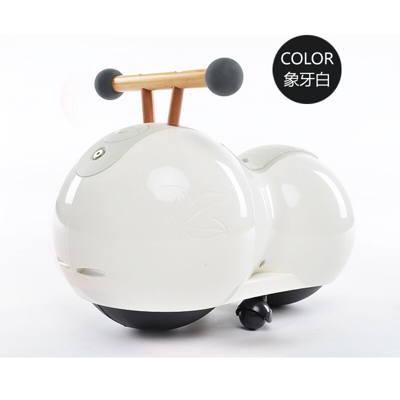 Baby Swing Car Silent Wheel Baby Walker Baby Scooter Peanut Gourd Car Kids Scooter Baby Ride on Car: WHITE