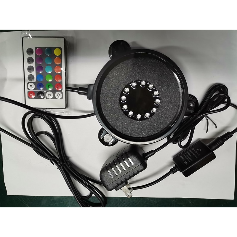 Led akvarium boble lys fjernbetjening akvarium gas sten skive lys med 16 farve skiftende 4 lys eu/us/dk/au stik
