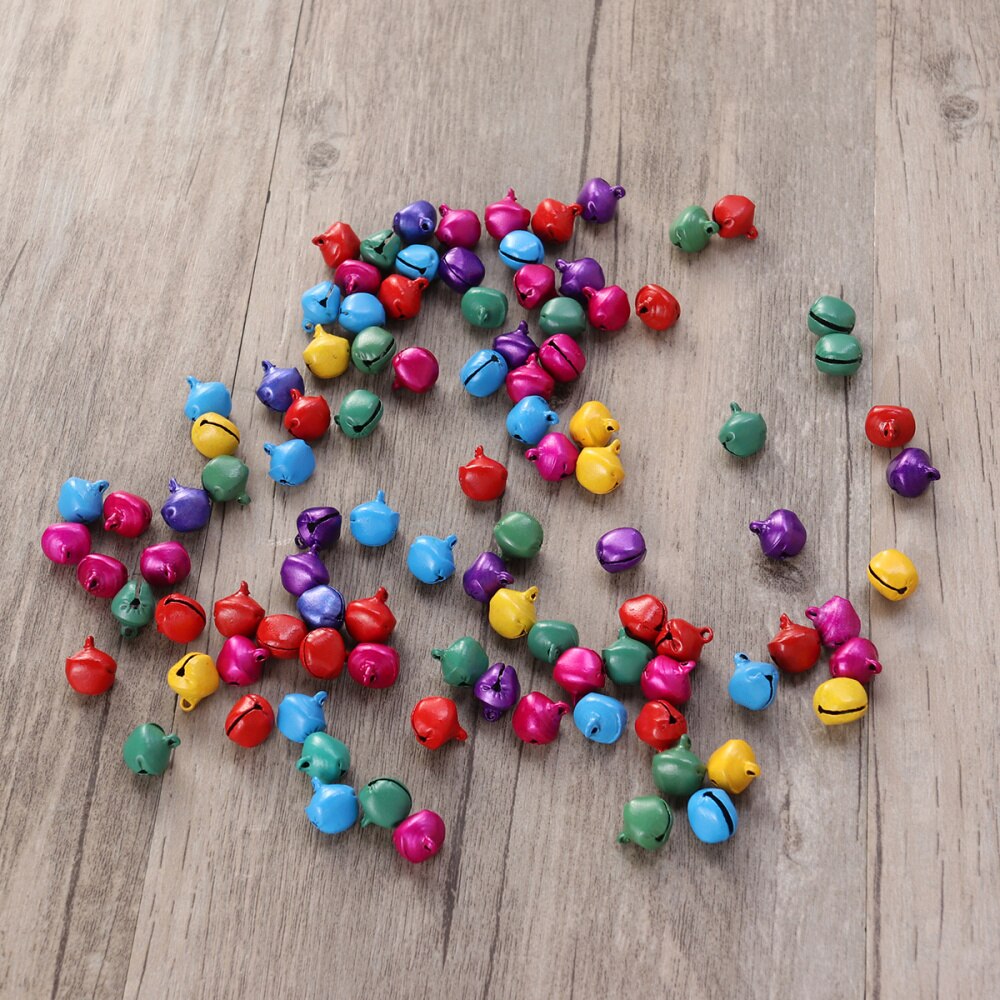 100Pcs Jingle Bells Kleine Decoratie Supply Speelgoed Voor Kerst Bruiloft Sieraden Xmas: Assorted Color
