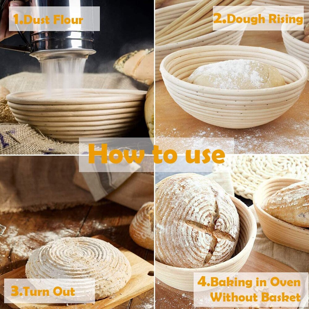 Round /Oval Banneton Bread Basket Brotform Bread Fermentation Rattan Basket Dough Mass Bread Proofing Proving Basket DIY Tool