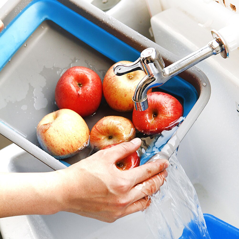 Portable Foldable Basin Eco-friendly Plastic Wash Basin Collapsible Washing Up Bowl Laundry Vegetables Washtub for Home Travel