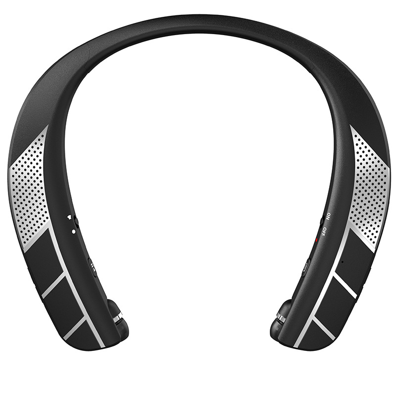 Lz -6 trådløse øretelefoner bluetooth 5.0 nakkebøyle headset ørepropper med høyttaler hodetelefoner vanntett sportsheadset med mikrofon: Sølv