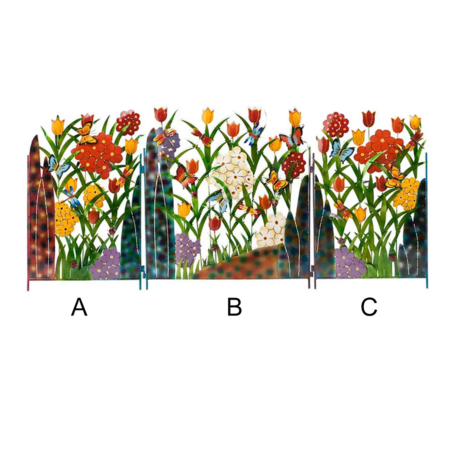 Pali da giardino barriera ornamenti in miniatura per recinzione artigianato in ferro battuto multicolore per decorazioni esterne per cortile terrazza