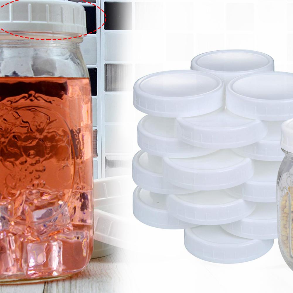 24pcs Mouth Lids Mason Jar Lids Plastic Storage Caps for Mason Canning Jars and More, Standard, Diameter 70mm