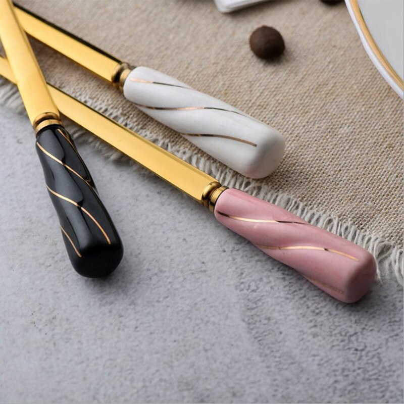 Japanse Ijsthee Lepel Met Lange Steel Rvs Dessert Koffie Suiker Lange Lepels Voor Shakes Roeren Theelepel Golden