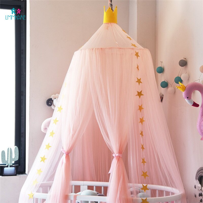 Katoenen Baby Wieg Netting Kids Infant Dome Klamboe Star Fantasie Licht Garen Baby Bed Gordijn Kinderkamer Decoratie Unisex