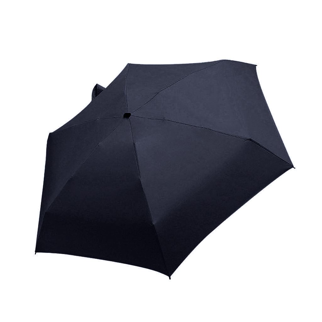 45#  kvinnor lyxigt lättviktsparaply svart beläggning parasoll 5- faldigt solregnparaply unisex reseskyddad ficka miniparaply