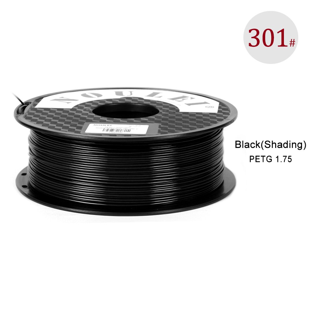 Noulei petg filament 1.75mm plast 3d tryck filament petg 1kg höghållfast 3d tryckmaterial: Svart