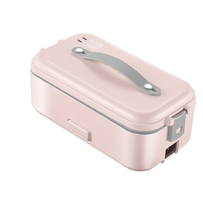 Double-layer Lunch Box Food Container Portable Electric Heating Insulation Dinnerware Food Storage Container Bento Lunch Box: single layer  pink