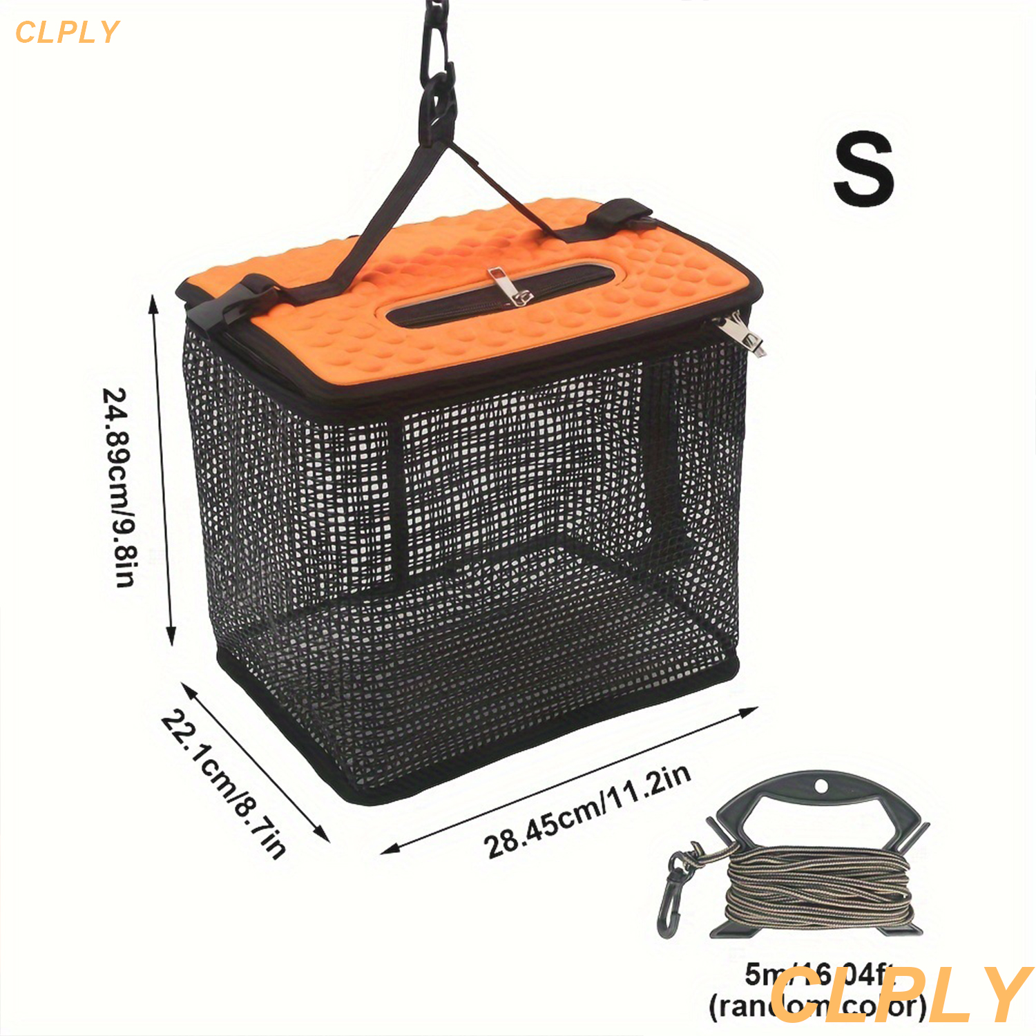 Floating Fish Basket Fish Basket for Caught Fish Foldable Fishing Holder Minnow Bucket Portable Collapsible Mesh Fishing Bait: Yellow