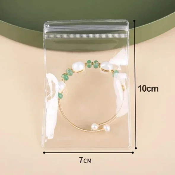 10/50 sztuk przezroczysty PVC organizer na biżuterię woreczki torby antyoksydacyjne kolczyki wisiorek naszyjnik bransoletka pudełko do przechowywania: L / Czerwony