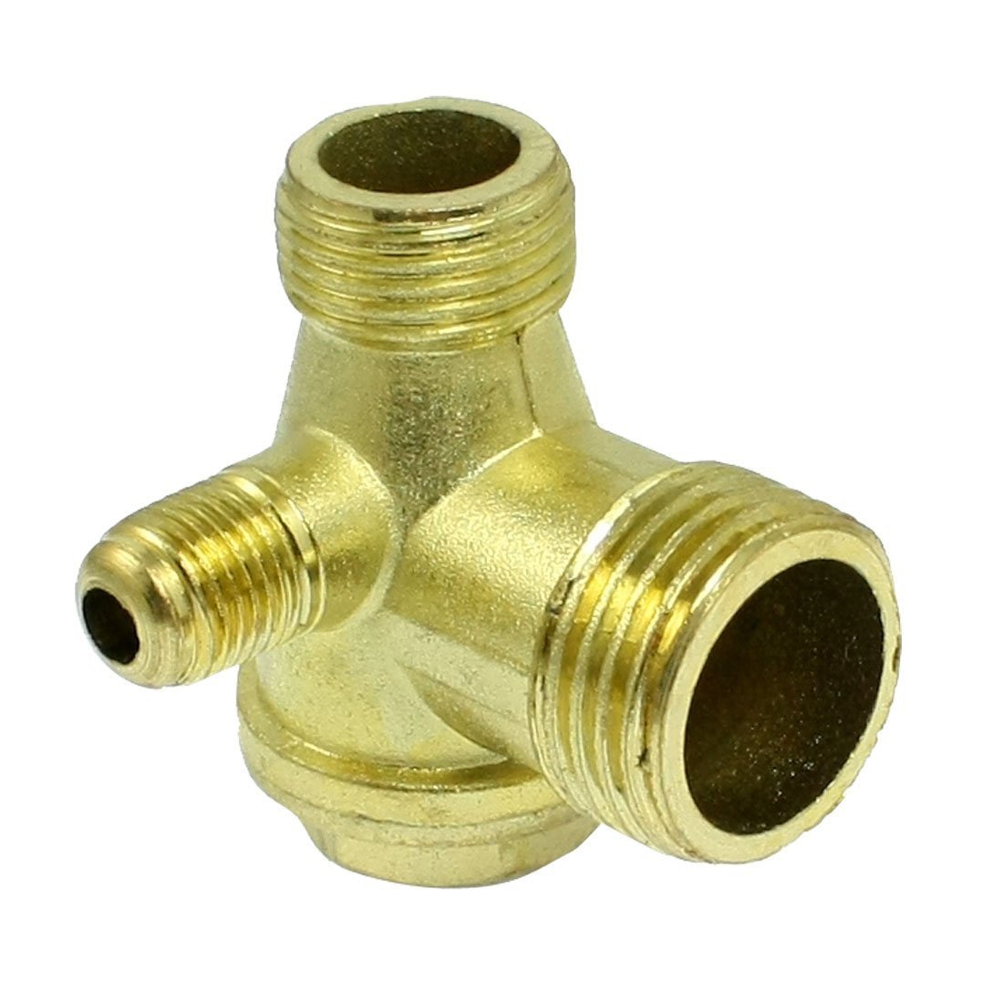 Male Thread Brass Air Compressor Check Valve Spare Parts Gold Tone