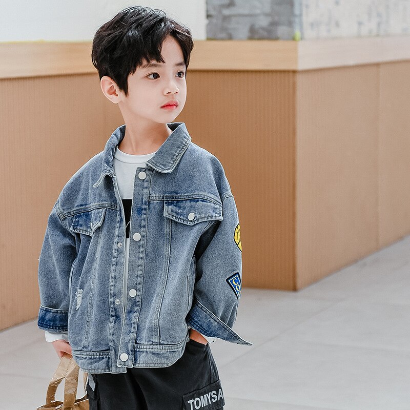 Veste en denim pour enfants de 6 à 12 ans, printemps et automne