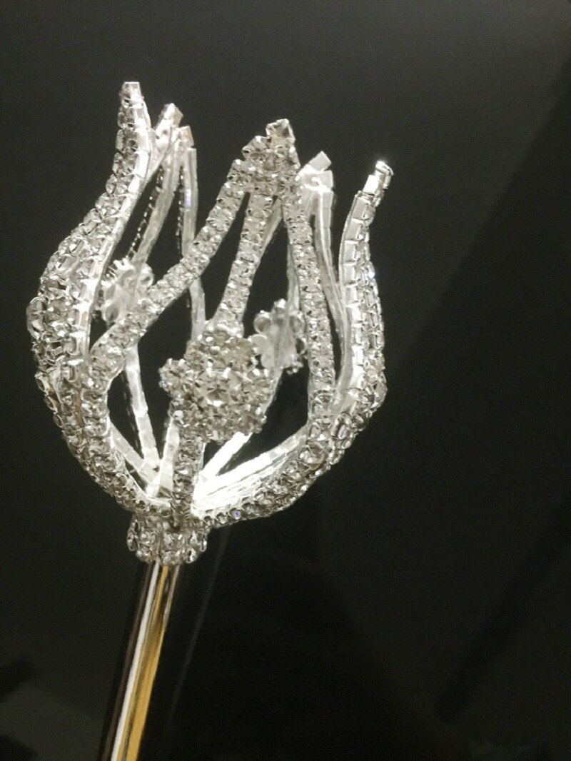Cetro-varita mágica de tulipán, Cetro de loto, Princesa, diamantes de imitación para boda, disfraz, , Festival, accesorios, reina