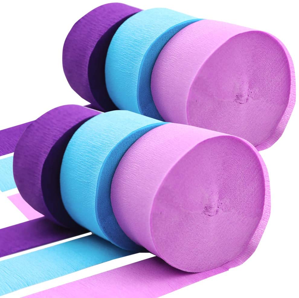 6 Rolls Crepe Paper Streamer Rolls Hanging Party Decor Eid Mubarak Ramadan Decor Weddiing Birtthday Party Backdrop Streamer: NO.7 6Rolls