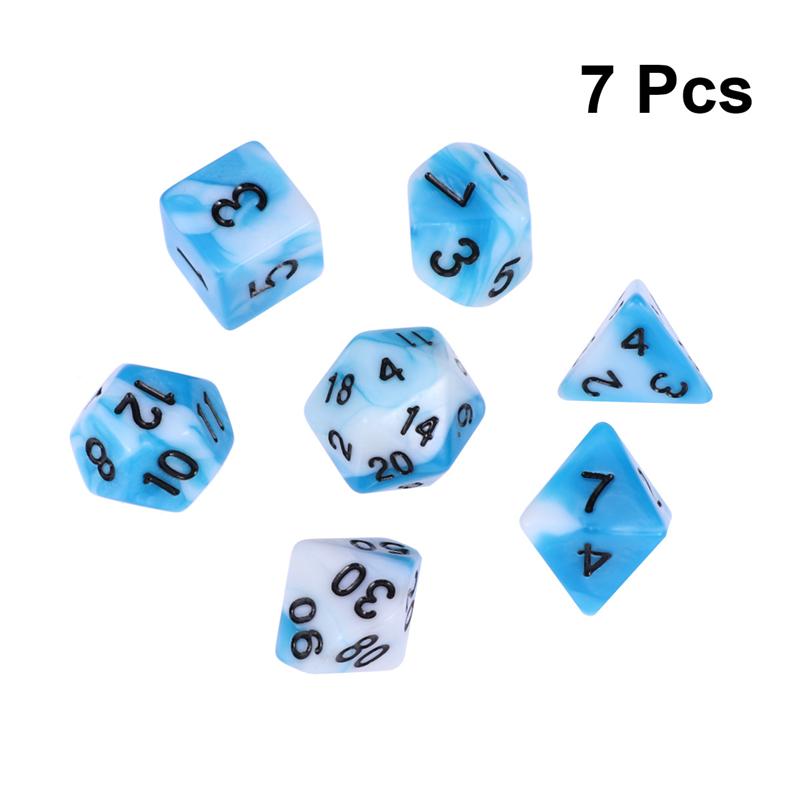 Polyhedral Würfel Anzahl Digitale Würfel Acryl Würfel Brettspiel Würfel Tabelle Spiele Drachen Dungeons DND: style 5 7pcs
