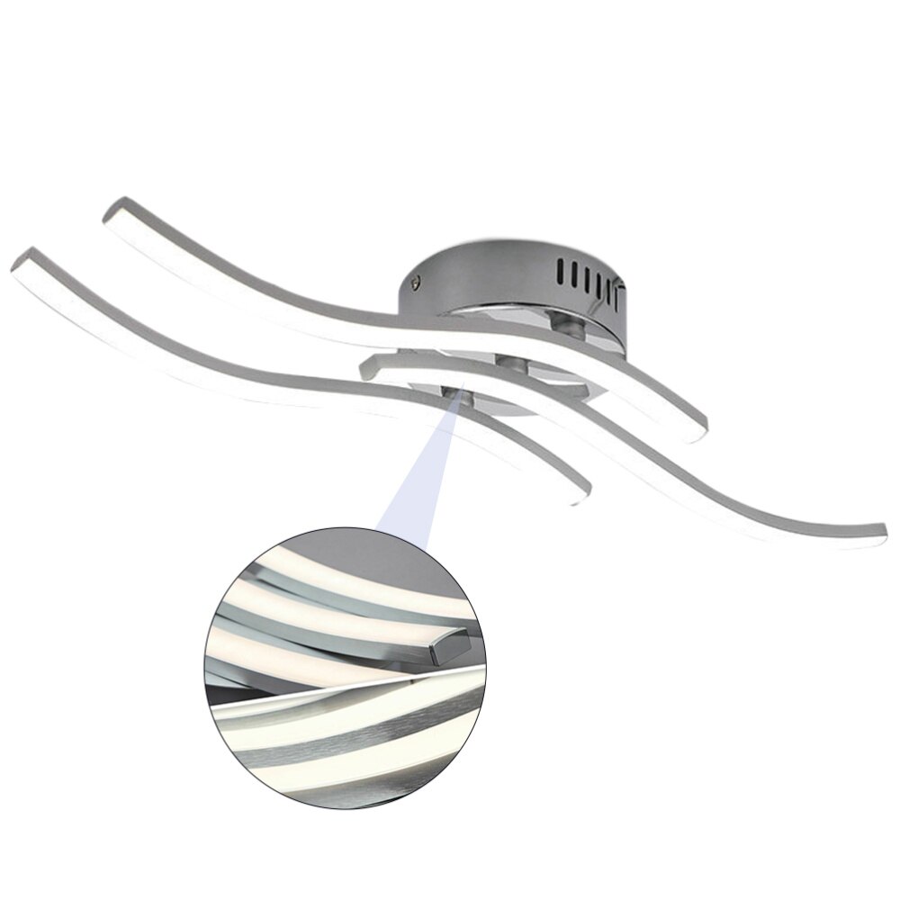 LED Ceiling Lamp Wave Shape Light For Living Room Kitchen Bathroom Bedroom