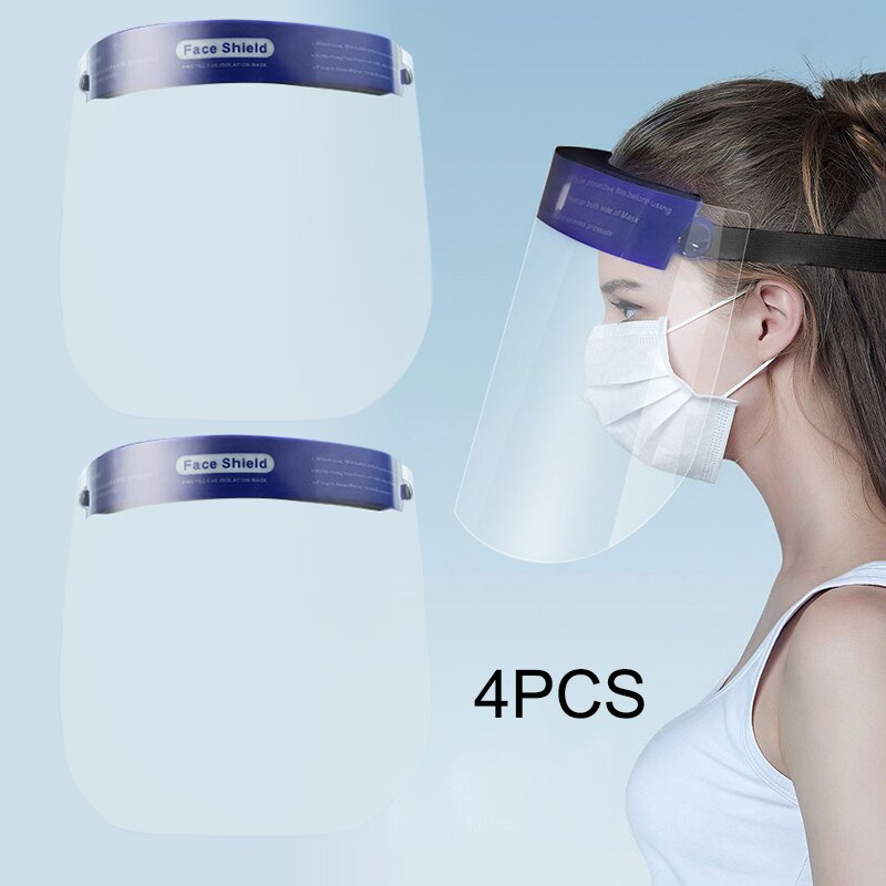 2/4/10 Pcs Protective Full Face Shield Safety Isolation Visor Eye Face Protector Facial Cover DAG-ship: 4 pcs