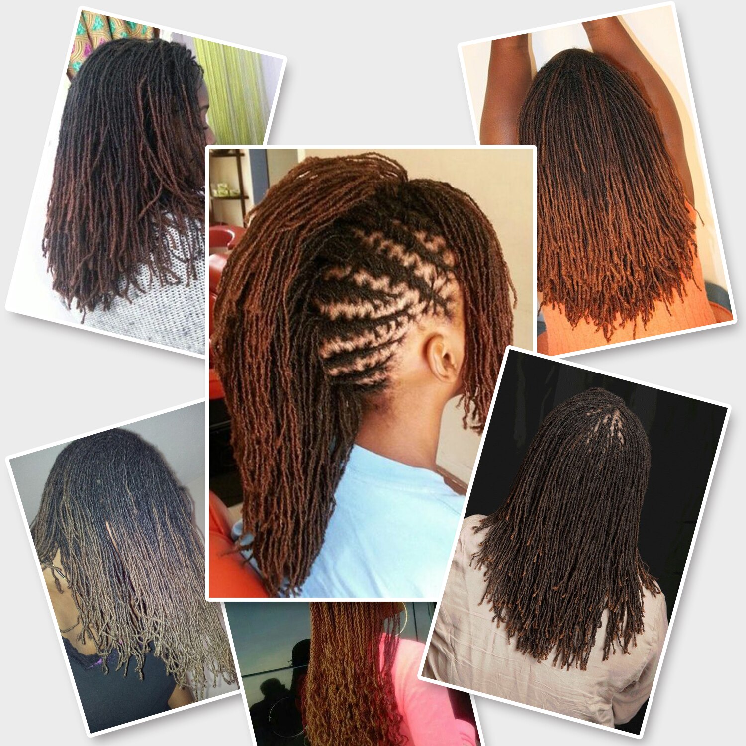 Deadlocks Sister Locks Afro Crochet Braids Ombre Color 18 Inch Brown Synthetic Braiding Hair for Women Faux Locs Crochet Hair