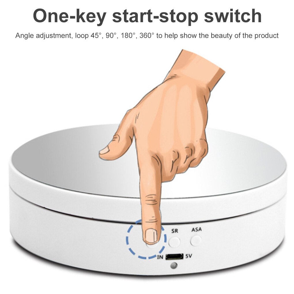 Display Table Rotating Photography Stand Electric Load Plastic Mini Turntable for Jewelry Show