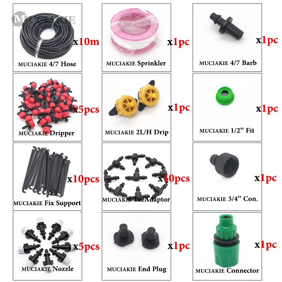 MUCIAKIE 30 M 25 M 20 15 10 M Garten Beschlagen Sprinkler Bewässerung System Bewässerung Bausätze mit Einstellbare Nebel sprühen tropf Stecker: OxAB310CL
