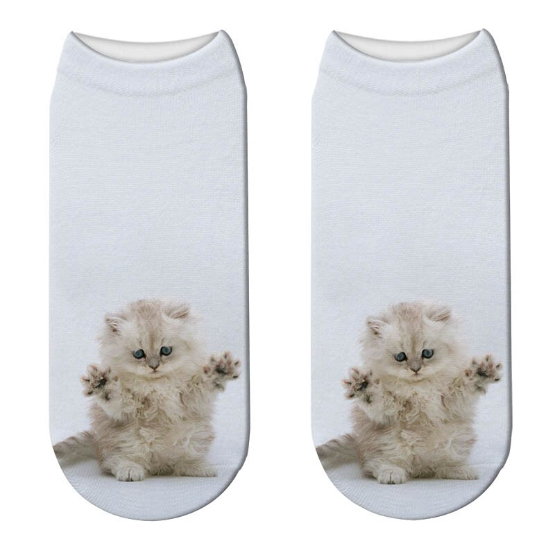 Women 3D Printed Animal Socks Funny Cartoon Cat Dog Cotton Low Ankle Unisex Socks носки с принтами: Style6