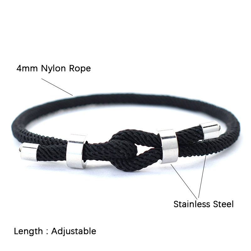 Novelties Men Bracelet Stainless Steel Metal Adjustable Cord Chain Braslet Lucky Red Thread Braclet Pulsera Roja Hombre Handmade