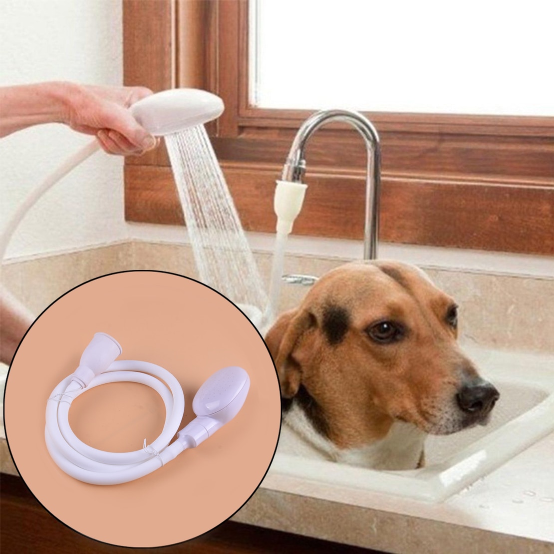 Tap Sink Hond Bad Douchekop Spray Drain Zeef Met Bad Slang Voor Puppy Hond Supplies Pet Producten Wassen Haar