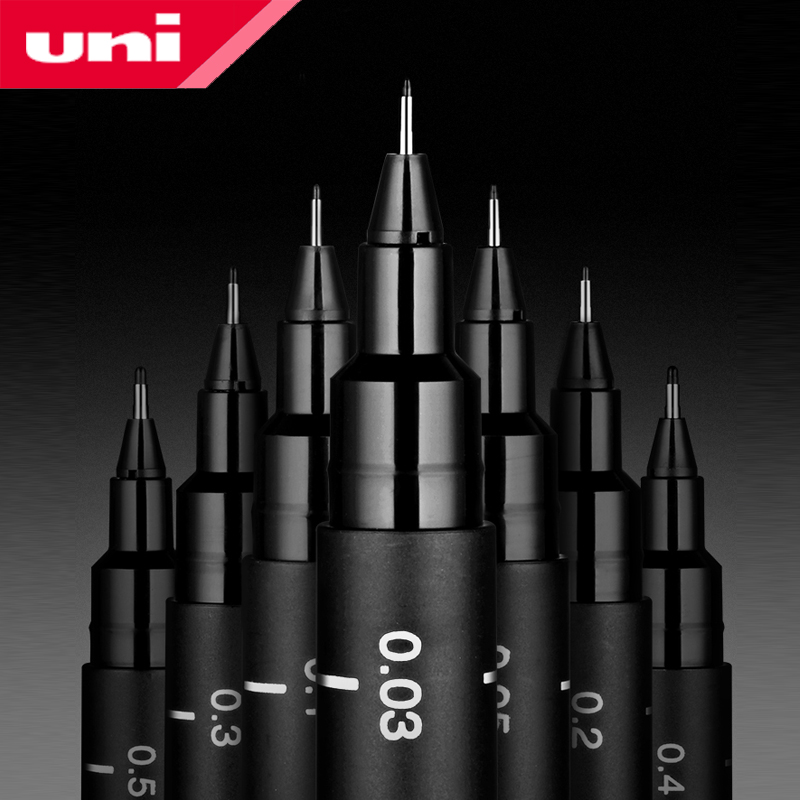 Japanese Stationery Uni Fineliner Drawing Gel Pen Pin-200 Waterproof Straight Liquid Hook Line Pen 0.25-0.94 Manga sketch