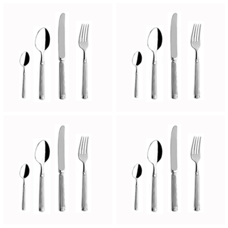 Europe Silver Luxury Cutlery Set 18/10 Stainless Steel Creativity Roman Column Flatware 304