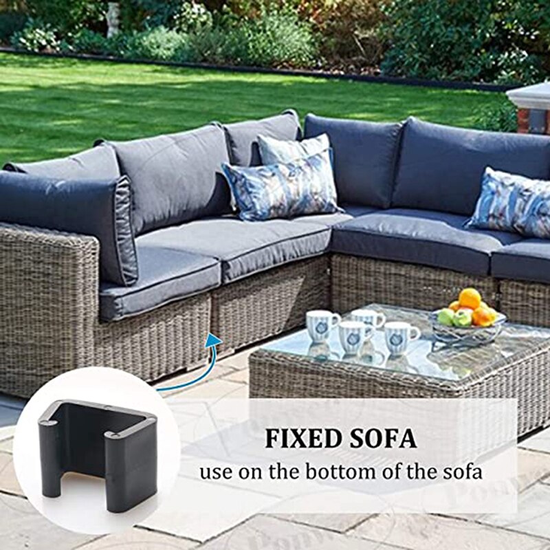 8 stk rattan møbel clips rattan sektionskonnektor fastgørelsesclips sofa justering fastgørelsesanordninger clips sml størrelse