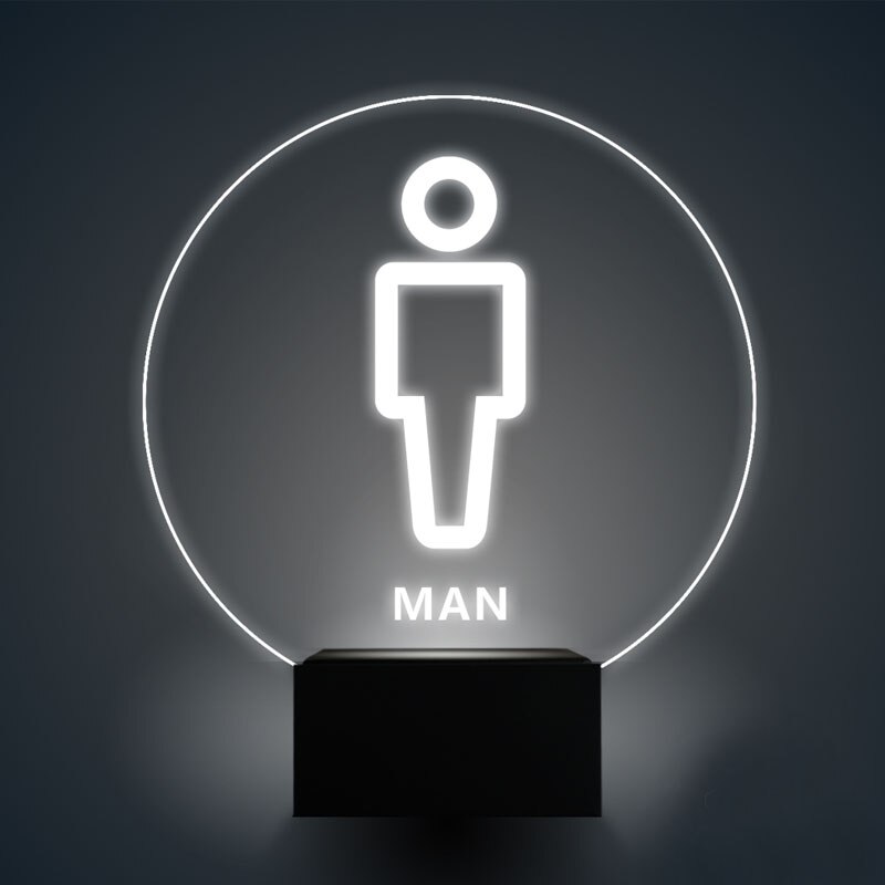 Wall Mounted LED Lighting Sign Illuminated washroom sign for Hotel Restaurant Home