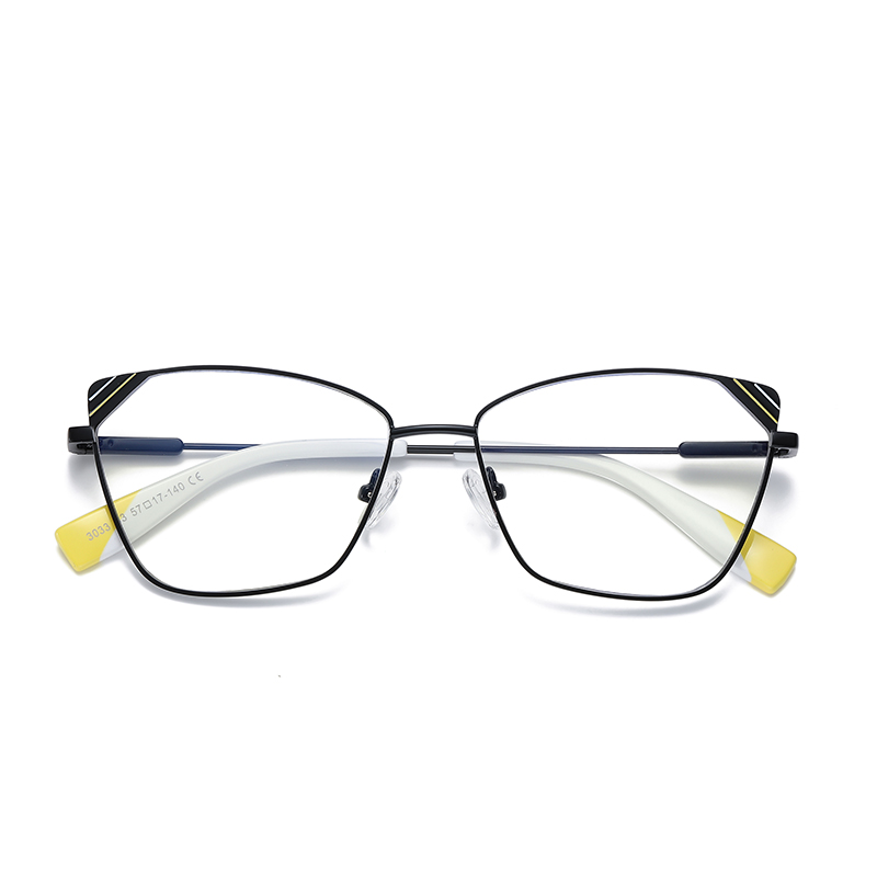 2022 Women Glasses Frame Stylish Female Optical Eyeglasses Prescription Eyewear Full Rim Cat Eye Alloy Spectacle: C3